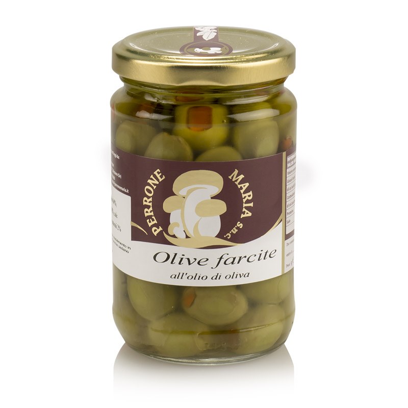 Stuffed olives in olive oil
